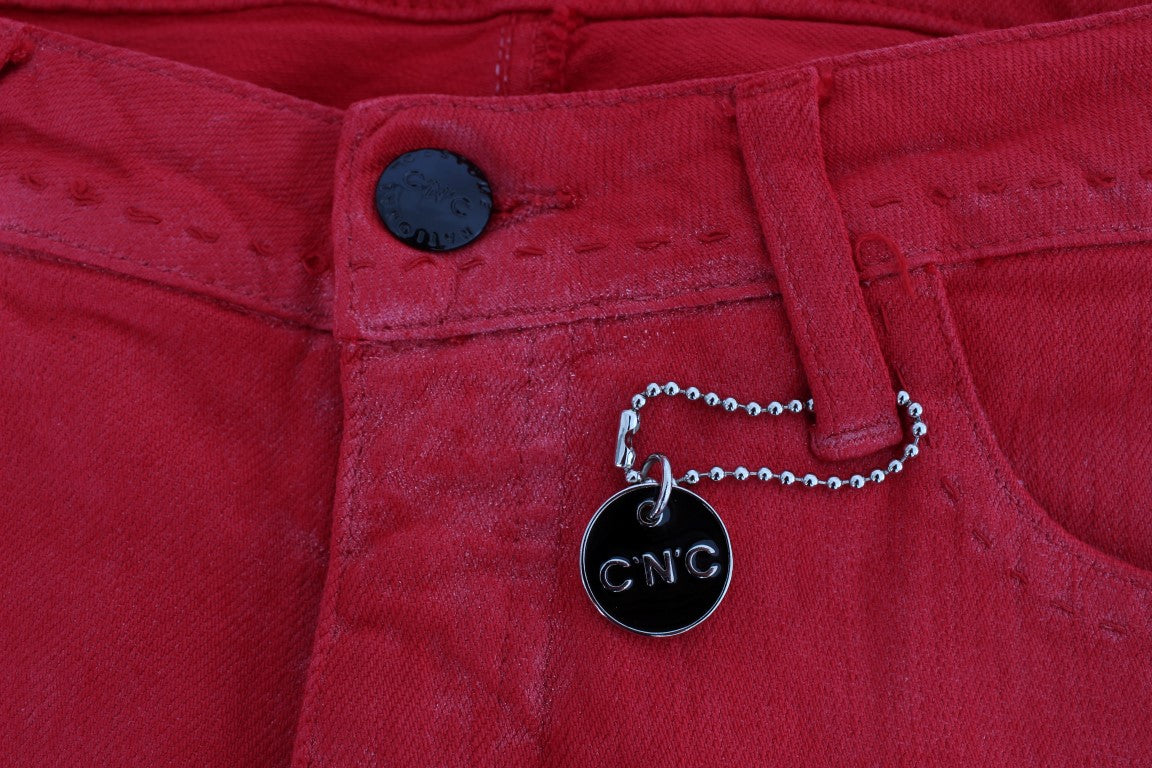 Jeans super slim fit in misto cotone rosso Costume National