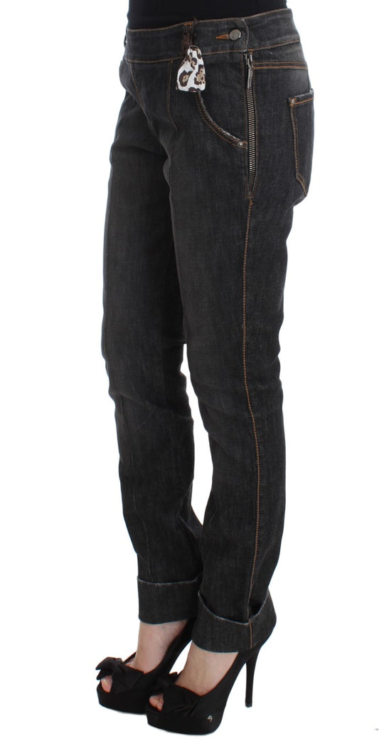 Jeans slim fit in denim Ermanno Scervino in cotone grigio