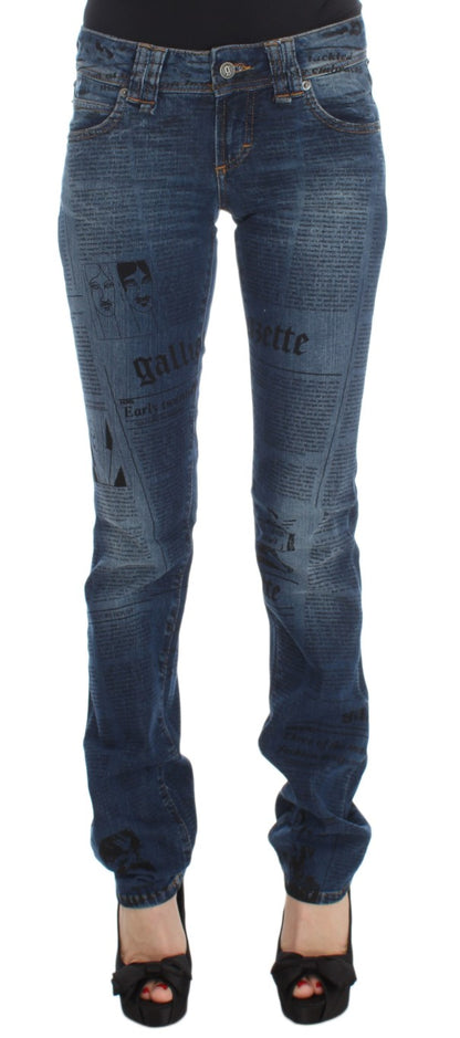 Jeans bootcut slim fit in misto cotone blu lavaggio John Galliano