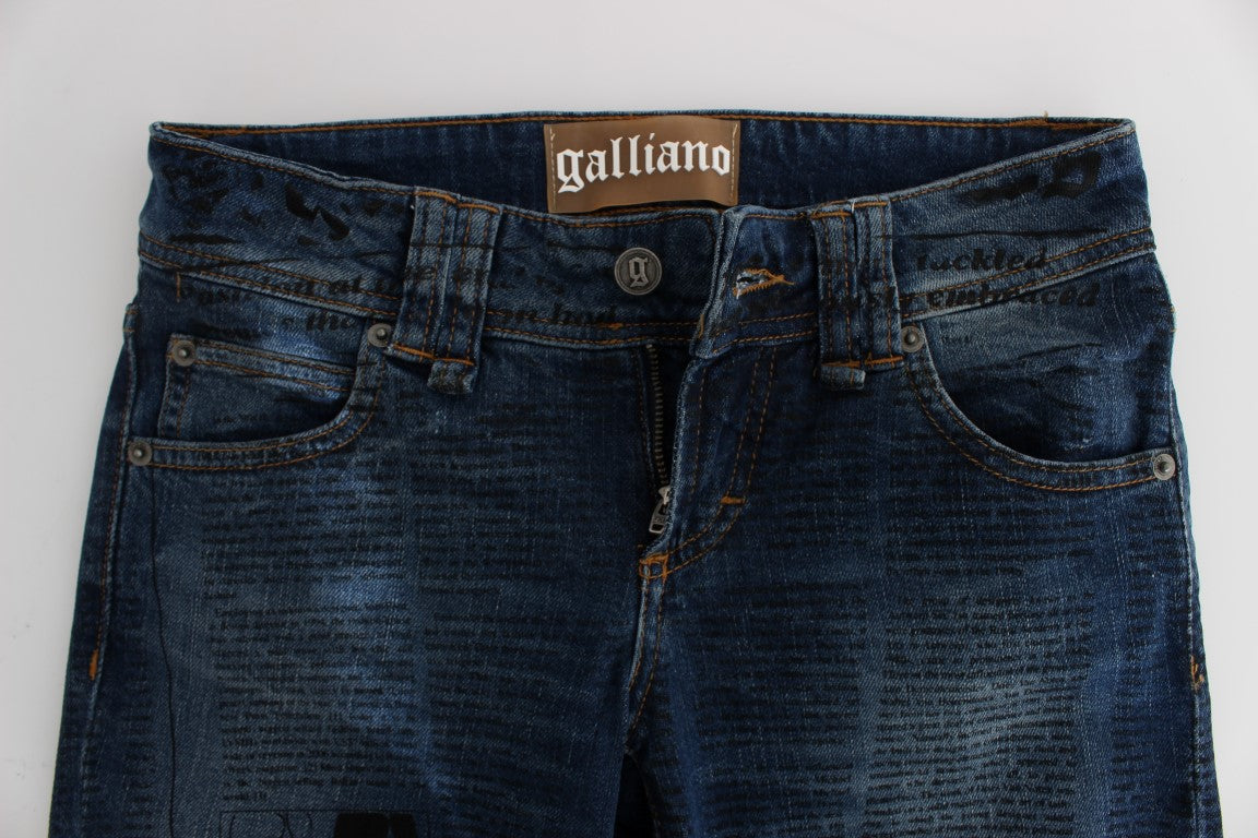 Jeans bootcut slim fit in misto cotone blu lavaggio John Galliano