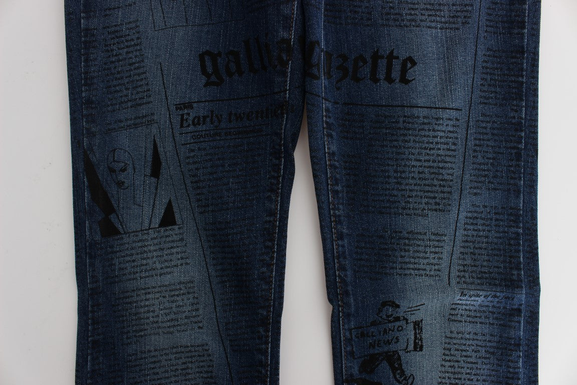 Jeans bootcut slim fit in misto cotone blu lavaggio John Galliano