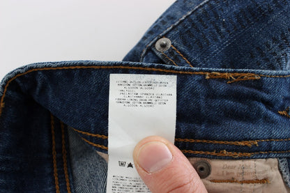 Jeans bootcut slim fit in misto cotone blu lavaggio John Galliano