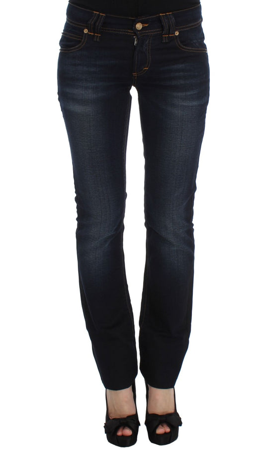 Jeans slim fit in cotone blu lavaggio John Galliano