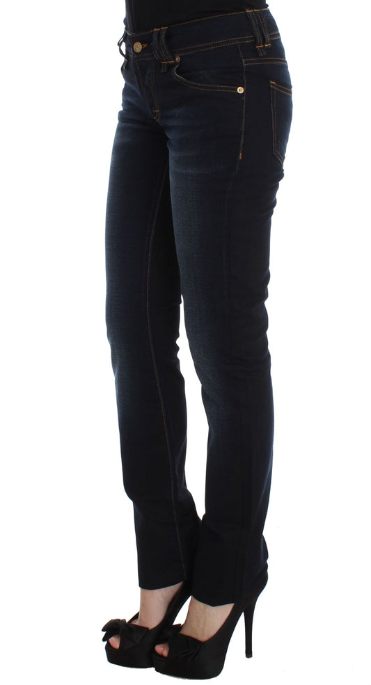 Jeans slim fit in cotone blu lavaggio John Galliano