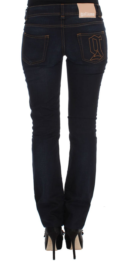 Jeans slim fit in cotone blu lavaggio John Galliano