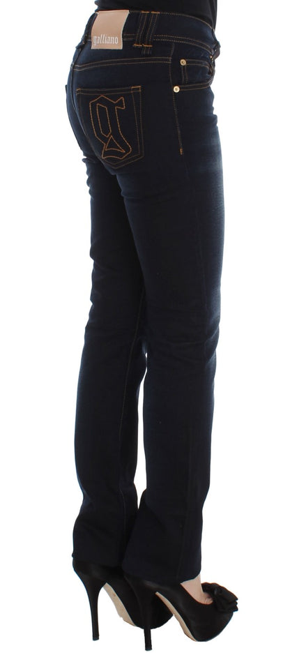 Jeans slim fit in cotone blu lavaggio John Galliano