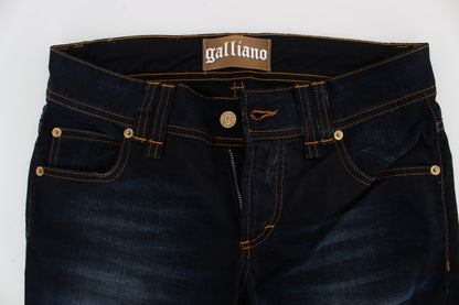 Jeans slim fit in cotone blu lavaggio John Galliano