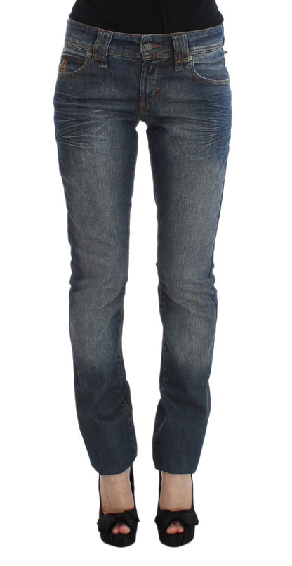 Jeans slim fit in misto cotone lavato blu John Galliano