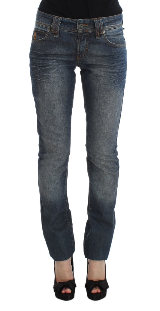 Jeans slim fit in misto cotone lavato blu John Galliano