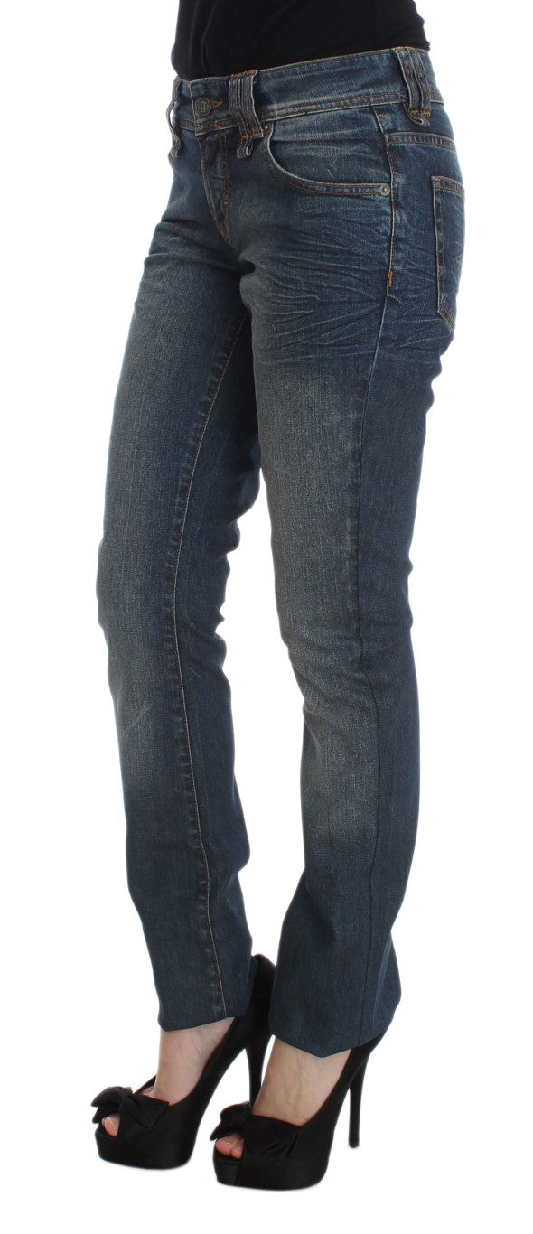Jeans slim fit in misto cotone lavato blu John Galliano