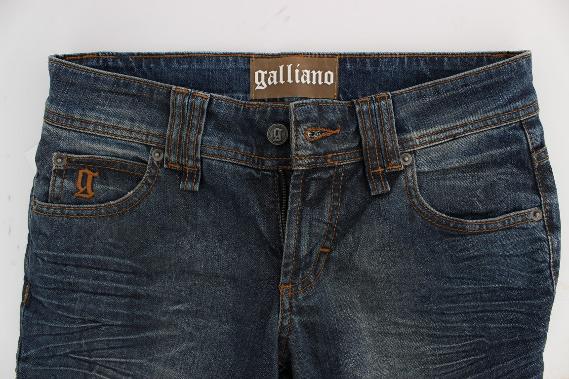 Jeans slim fit in misto cotone lavato blu John Galliano
