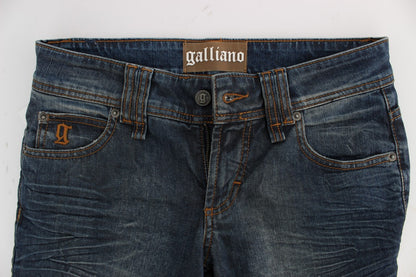 Jeans slim fit in misto cotone lavato blu John Galliano
