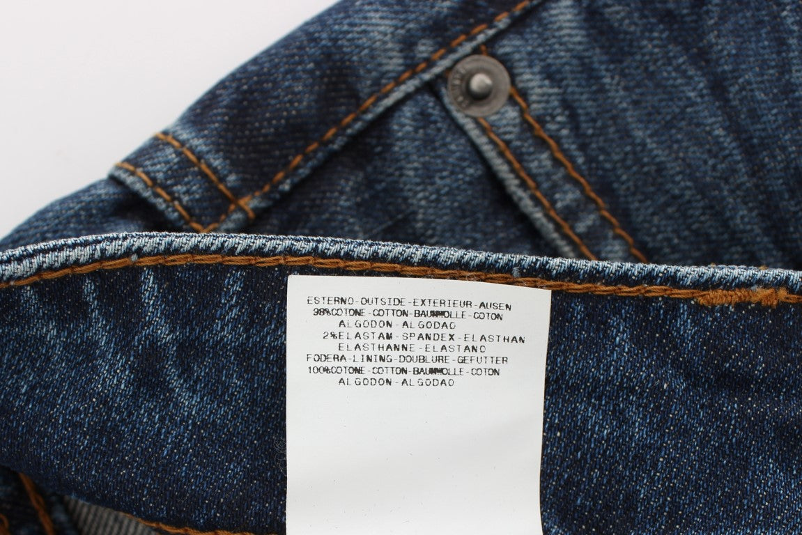 Jeans slim fit in misto cotone lavato blu John Galliano