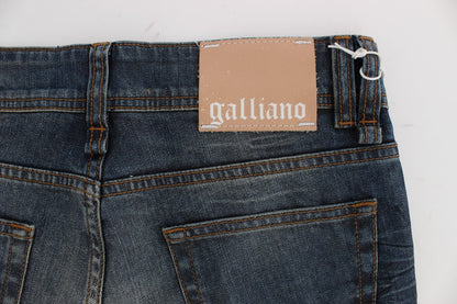 Jeans slim fit in misto cotone lavato blu John Galliano