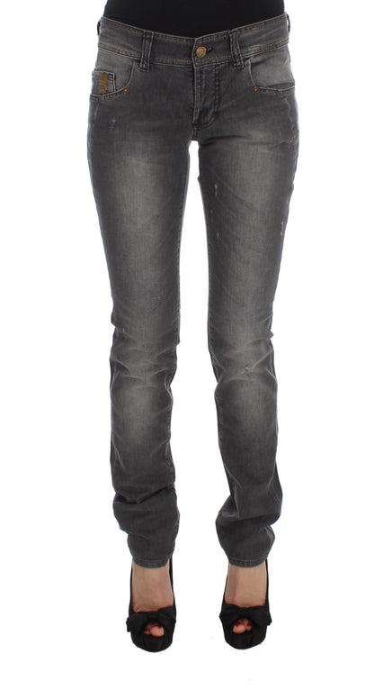 Jeans elasticizzati slim fit in misto cotone lavaggio grigio John Galliano