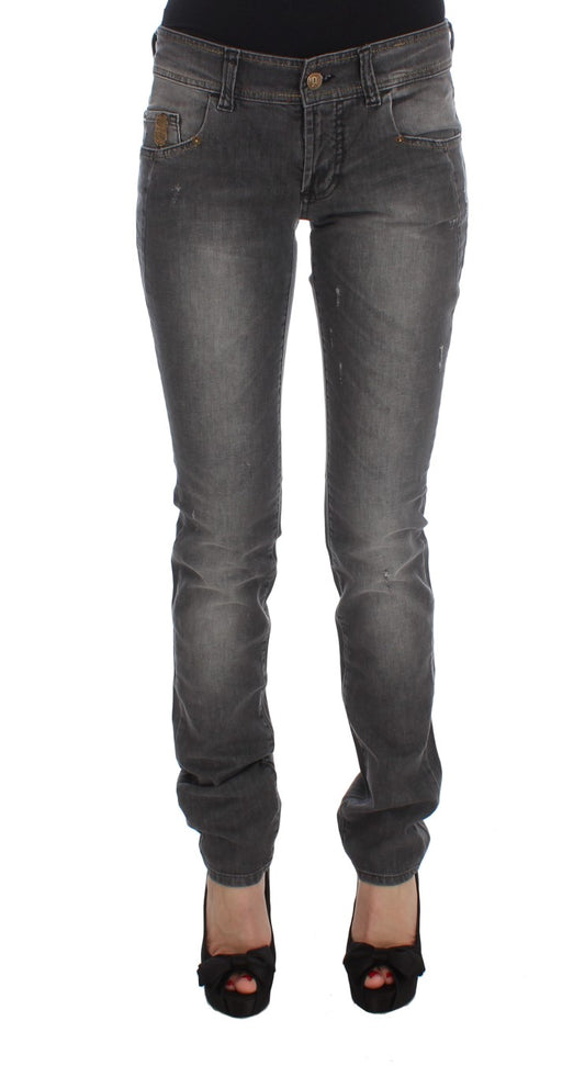 Jeans elasticizzati slim fit in misto cotone lavaggio grigio John Galliano