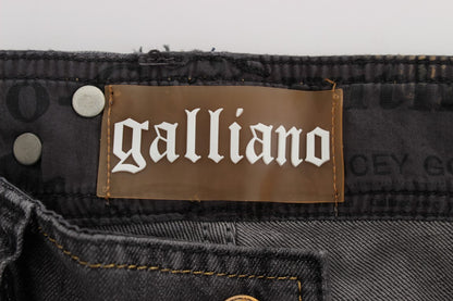 Jeans elasticizzati slim fit in misto cotone lavaggio grigio John Galliano