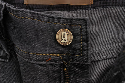 Jeans elasticizzati slim fit in misto cotone lavaggio grigio John Galliano