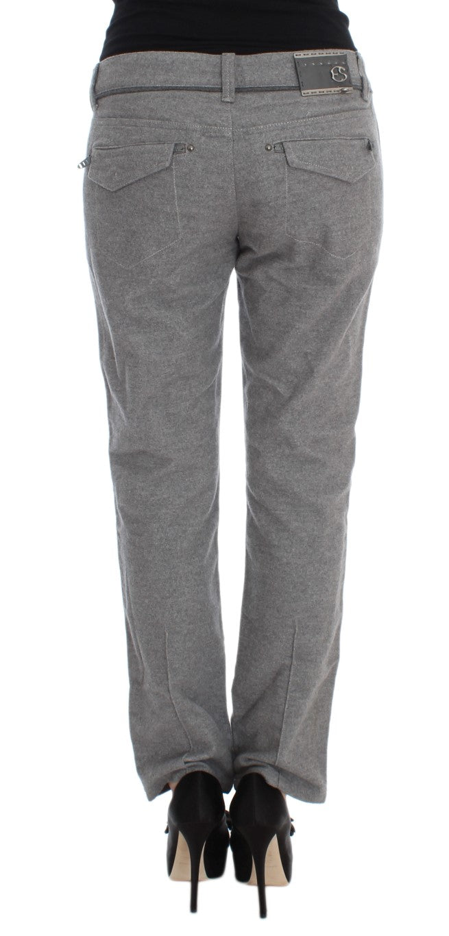 Pantaloni casual vestibilità dritta Ermanno Scervino in cotone grigio