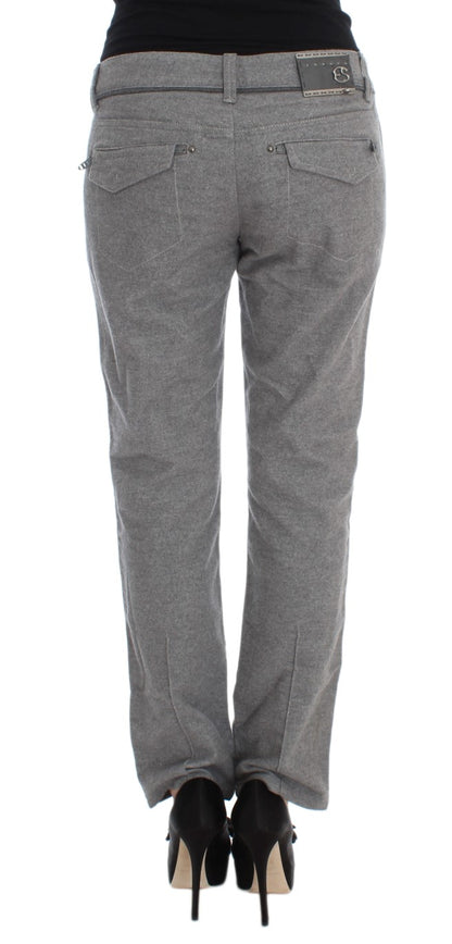 Pantaloni casual vestibilità dritta Ermanno Scervino in cotone grigio