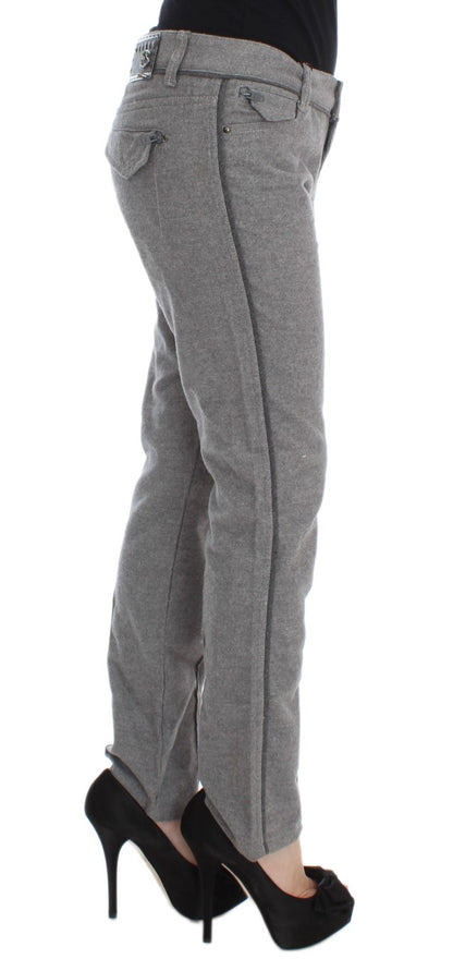 Pantaloni casual vestibilità dritta Ermanno Scervino in cotone grigio