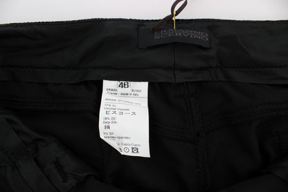 Ermanno Scervino Pantaloni Slim Fit in Velluto di Misto Viscosa Nero