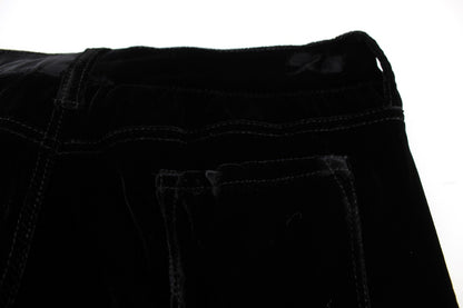 Ermanno Scervino Pantaloni Slim Fit in Velluto di Misto Viscosa Nero