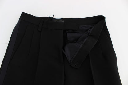 Pantaloni a gamba larga in misto cotone a righe nere Ermanno Scervino
