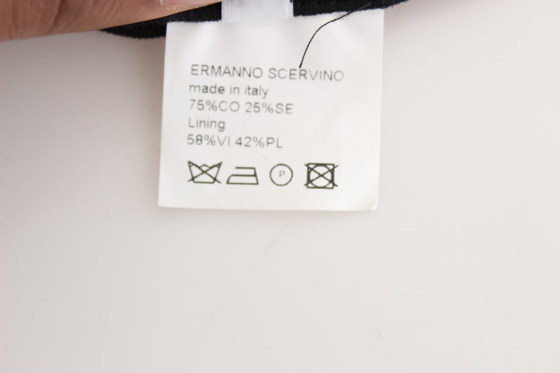 Pantaloni a gamba larga in misto cotone a righe nere Ermanno Scervino