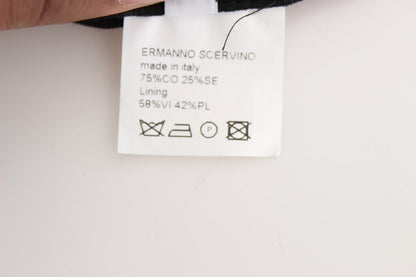 Pantaloni a gamba larga in misto cotone a righe nere Ermanno Scervino