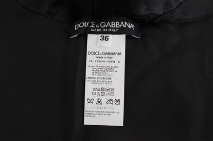 Sciarpa con collo in pelliccia di volpe nera Dolce &amp; Gabbana