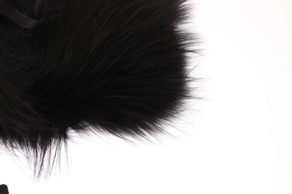 Sciarpa con collo in pelliccia di volpe nera Dolce &amp; Gabbana