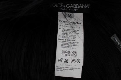 Sciarpa con collo e spalle in pelliccia di volpe nera Dolce &amp; Gabbana