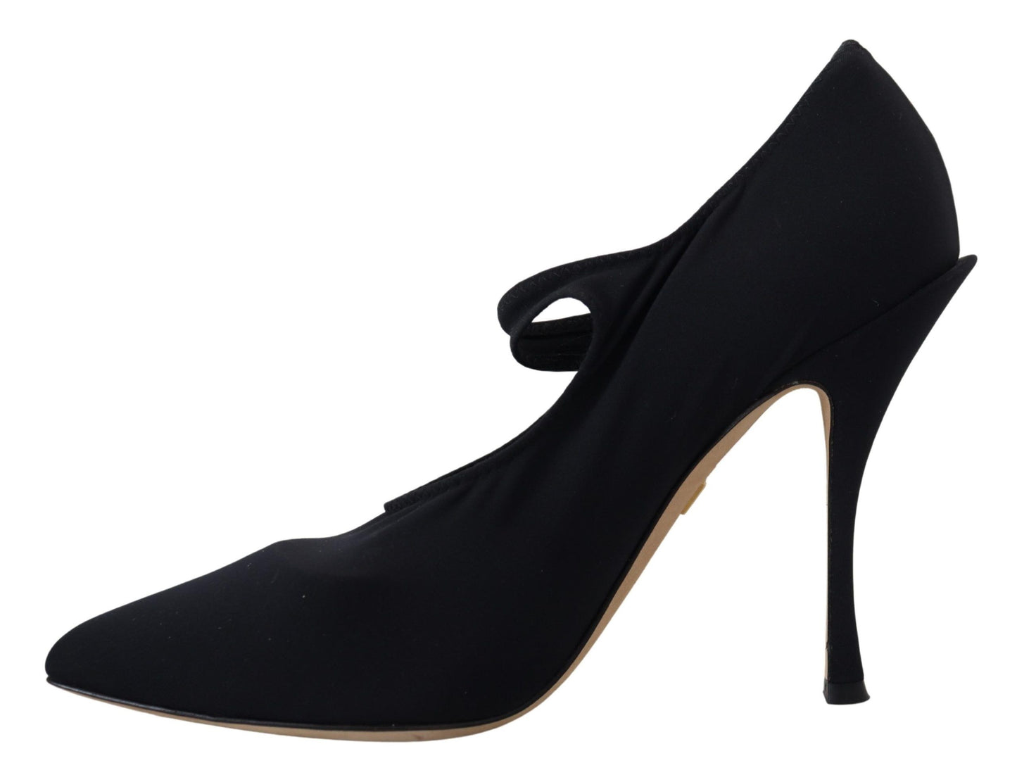 Dolce &amp; Gabbana - Scarpe con tacco e cristalli elasticizzati neri