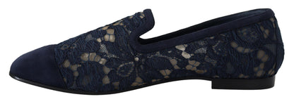 Mocassini e scarpe basse Dolce &amp; Gabbana in pizzo floreale blu
