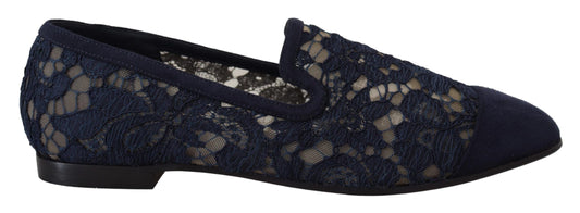 Mocassini e scarpe basse Dolce &amp; Gabbana in pizzo floreale blu