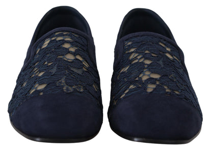 Mocassini e scarpe basse Dolce &amp; Gabbana in pizzo floreale blu