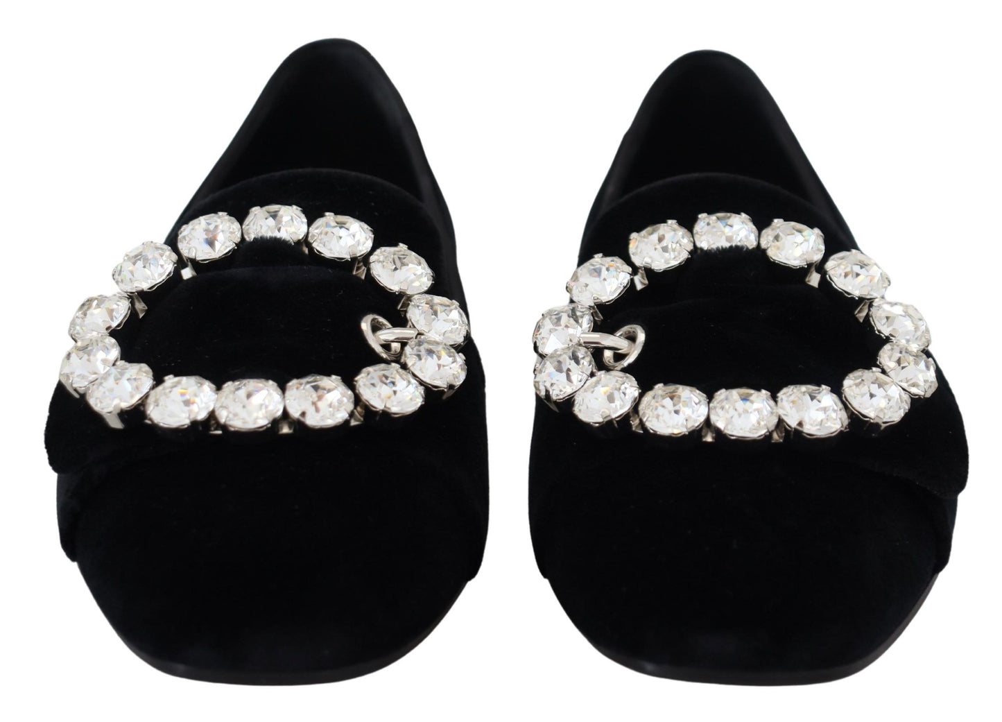 Mocassini e scarpe basse Dolce &amp; Gabbana in velluto nero con cristalli