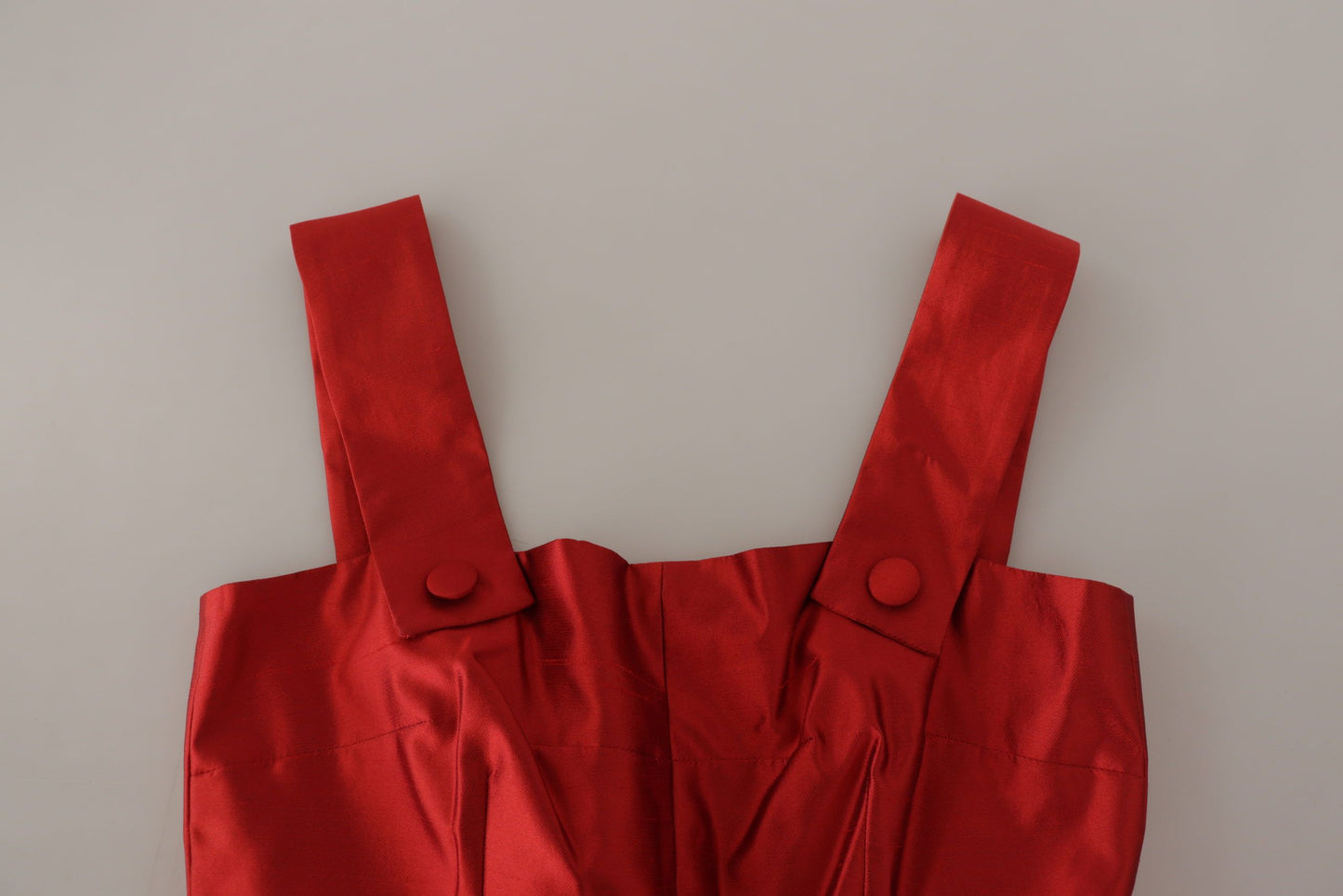 Abito in raso di seta plissettato rosso Dolce &amp; Gabbana