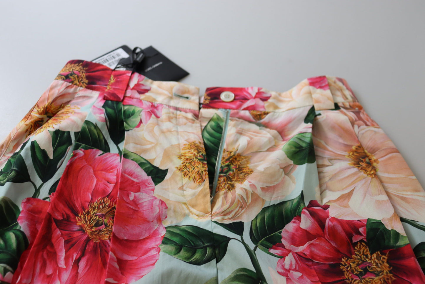 Pantaloni a vita alta con stampa floreale multicolore Dolce &amp; Gabbana