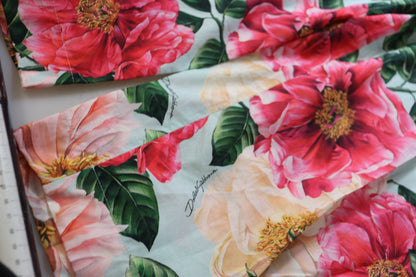 Pantaloni a vita alta con stampa floreale multicolore Dolce &amp; Gabbana