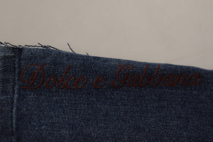 Pantaloni in denim a gamba larga DG Fashion patchwork multicolore Dolce &amp; Gabbana