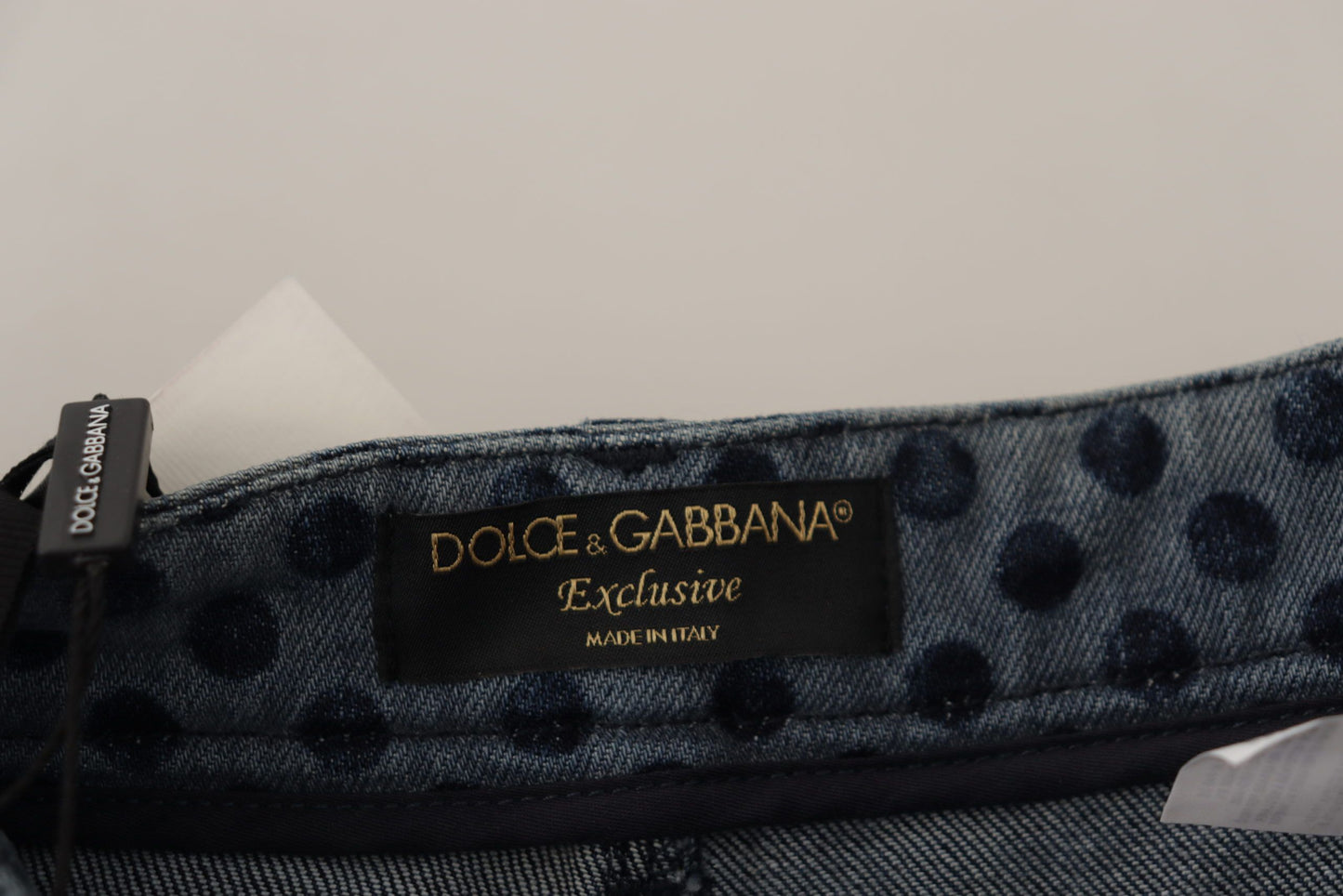 Jeans skinny a vita alta con stampa floreale blu Dolce &amp; Gabbana