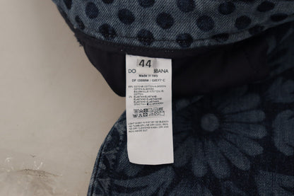 Jeans skinny a vita alta con stampa floreale blu Dolce &amp; Gabbana