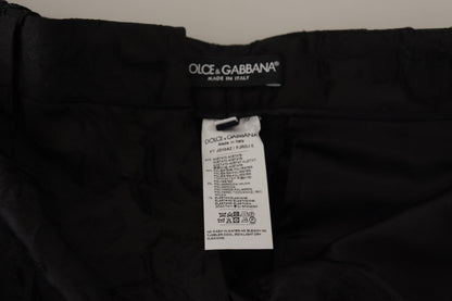 Pantaloni a vita alta in broccato nero Dolce &amp; Gabbana