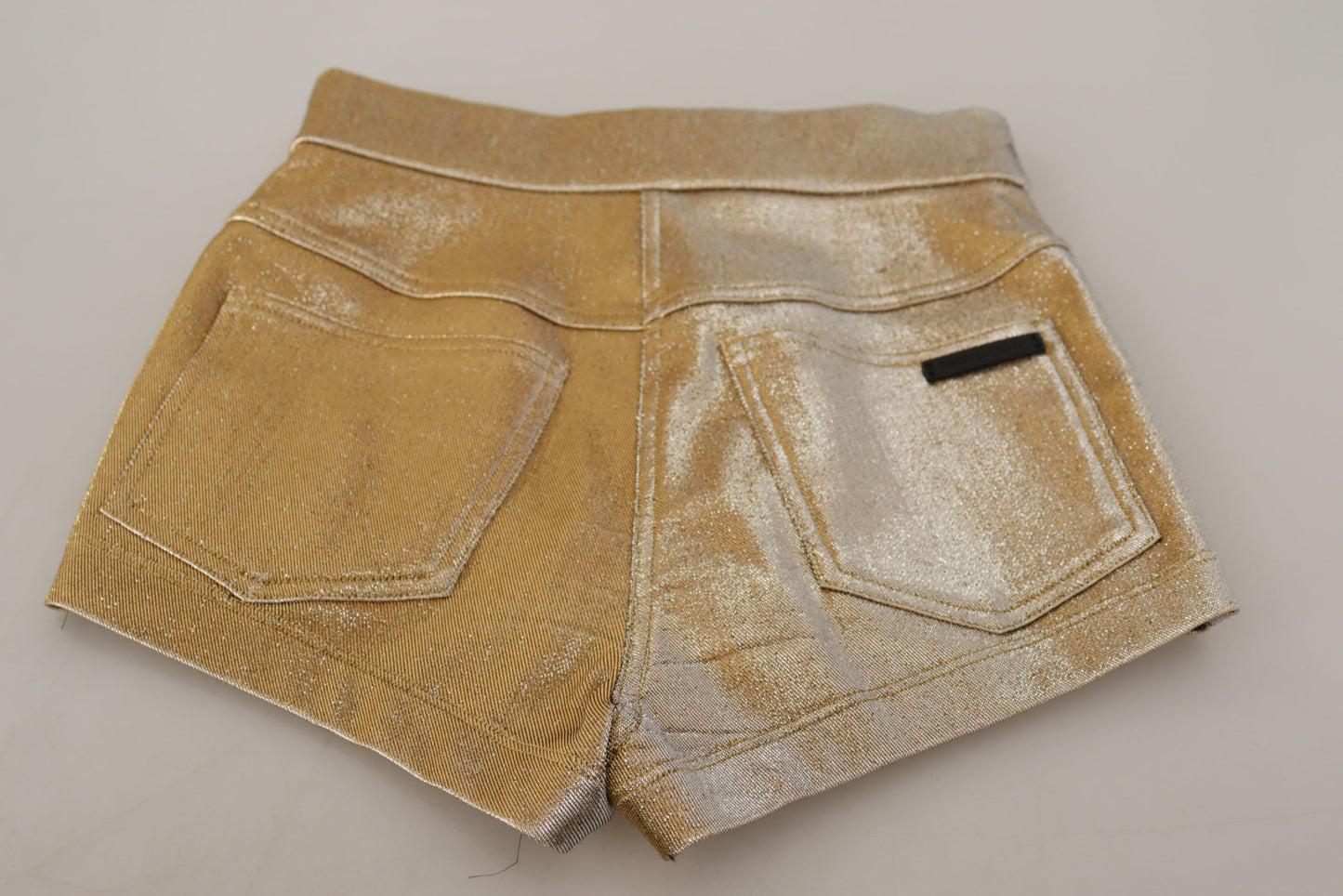 Shorts caldi in misto cotone dorato glitterato Dolce &amp; Gabbana