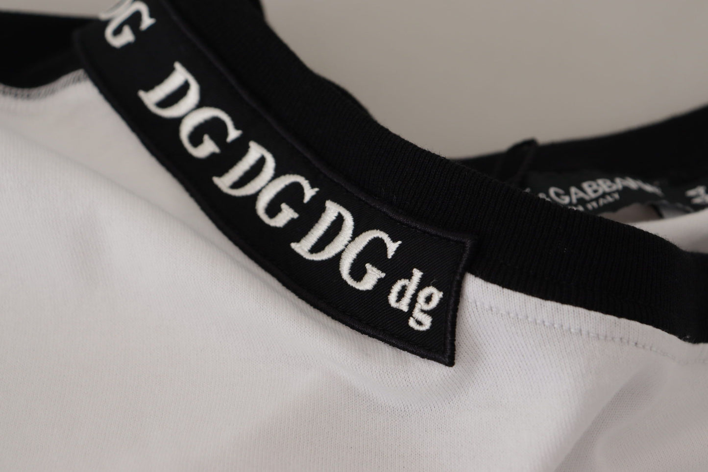 T-shirt in cotone con stampa slogan bianca Dolce &amp; Gabbana a girocollo