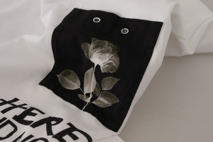 T-shirt in cotone con stampa slogan bianca Dolce &amp; Gabbana a girocollo
