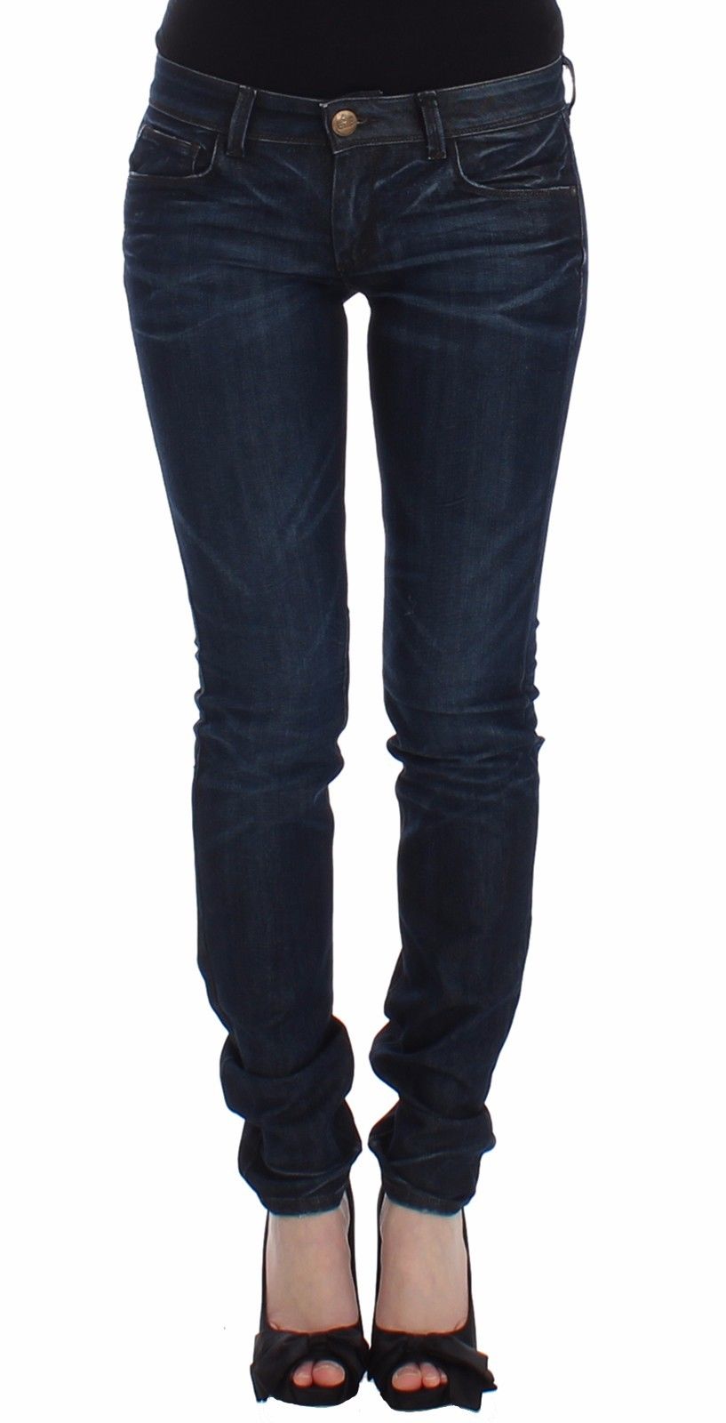 Ermanno Scervino Jeans Slim Blu Pantaloni in Denim Skinny Leg Stretch