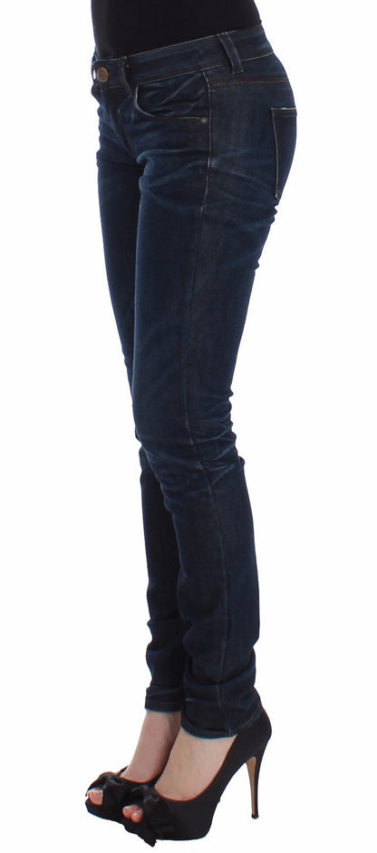 Ermanno Scervino Jeans Slim Blu Pantaloni in Denim Skinny Leg Stretch